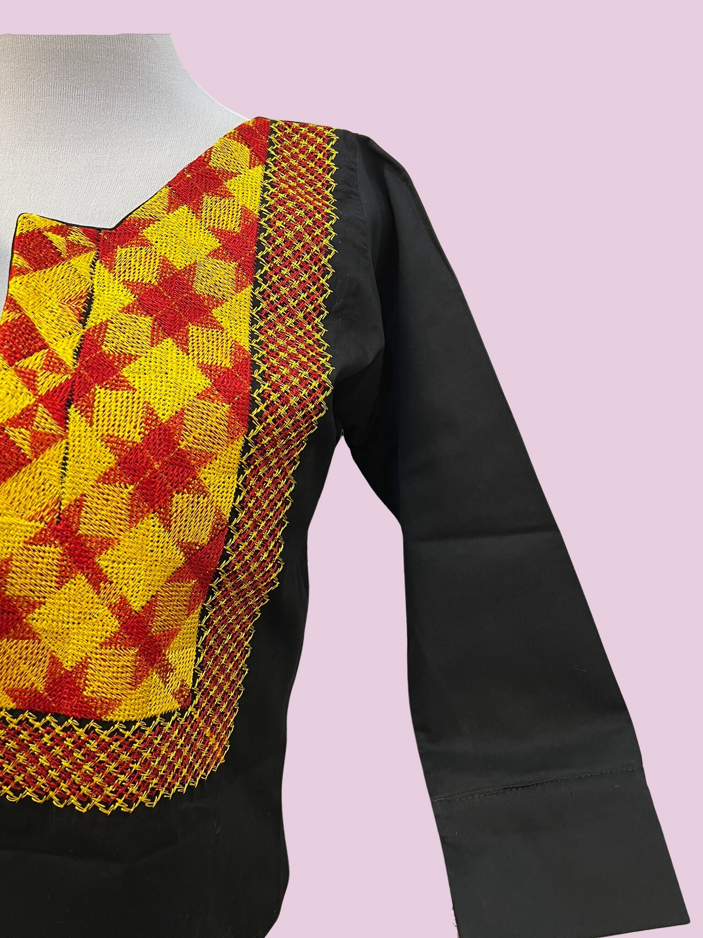 Blusa tipo saco manga larga negro