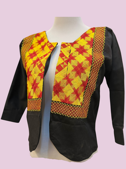 Blusa tipo saco manga larga negro